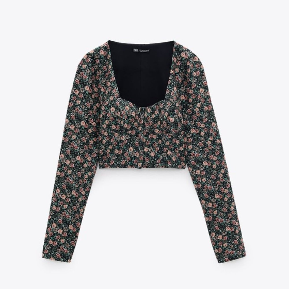 Zara Floral Print Crop Top